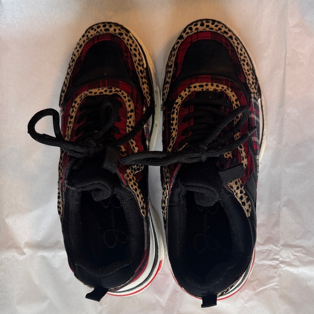 Jessica Simpson Red and Black Sneakers